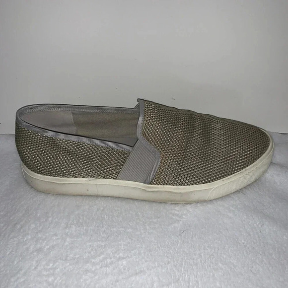 Vince Blair Women's 8 Shoes Gray Taupe Slip-On Sneakers Woven Fabric Texture - Picture 8 of 16